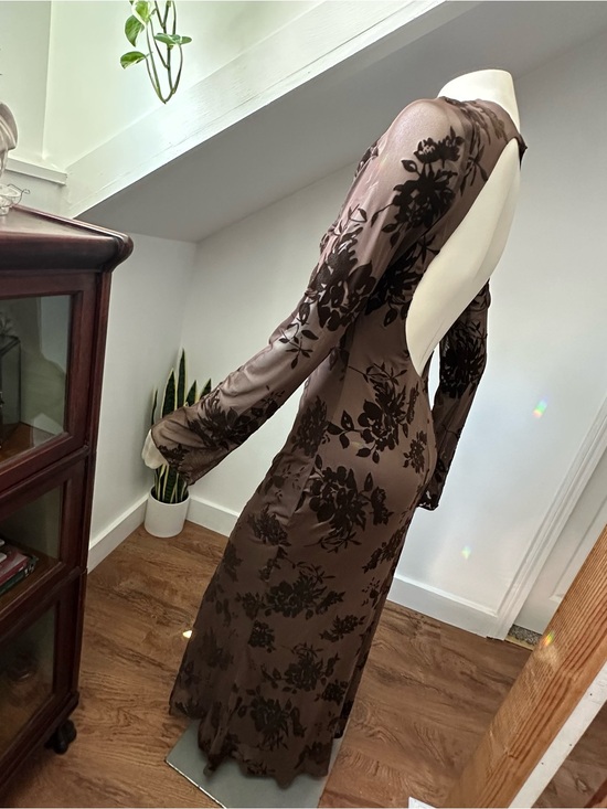 Thirty Thirty Dresses & Skirts - Thrifty/Thirties Brown Floral Maxi Dress (Label Shown)